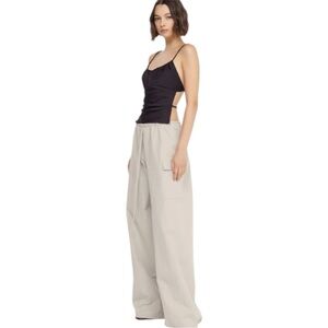 Bec & Bridge Women’s 4 Oversized Wide Leg Cargo Pants Beige Khaki Baggy‎ Trendy